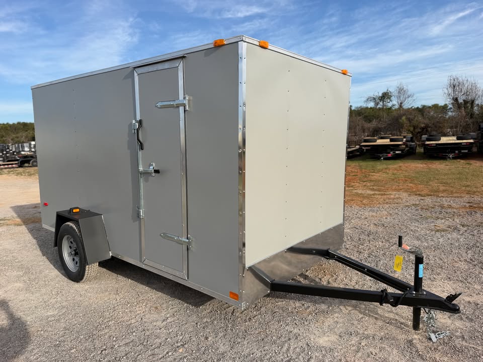 2027 New 6x12ft Enclosed Trailer~Ramp Door & Side Door (silver)