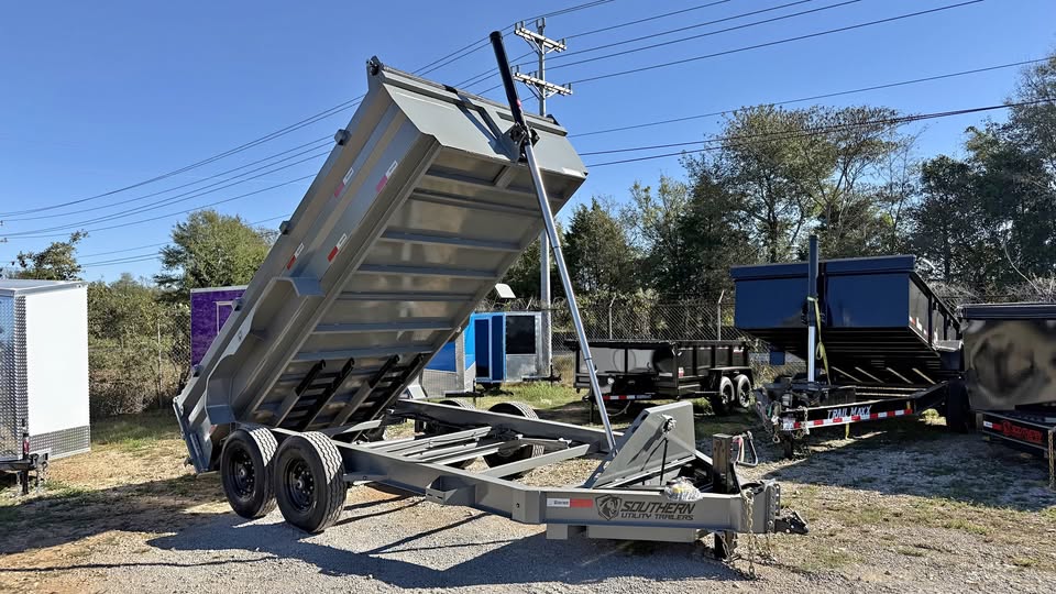 2027 New SUT 7x14ft Dump Trailer 14K~7GA Floor~Ramp Package~14 Ply Tires (gray)